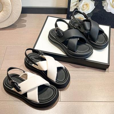 Spring and Summer New Platform Sandals Sports Style One-character Cool Slippers Large Size
