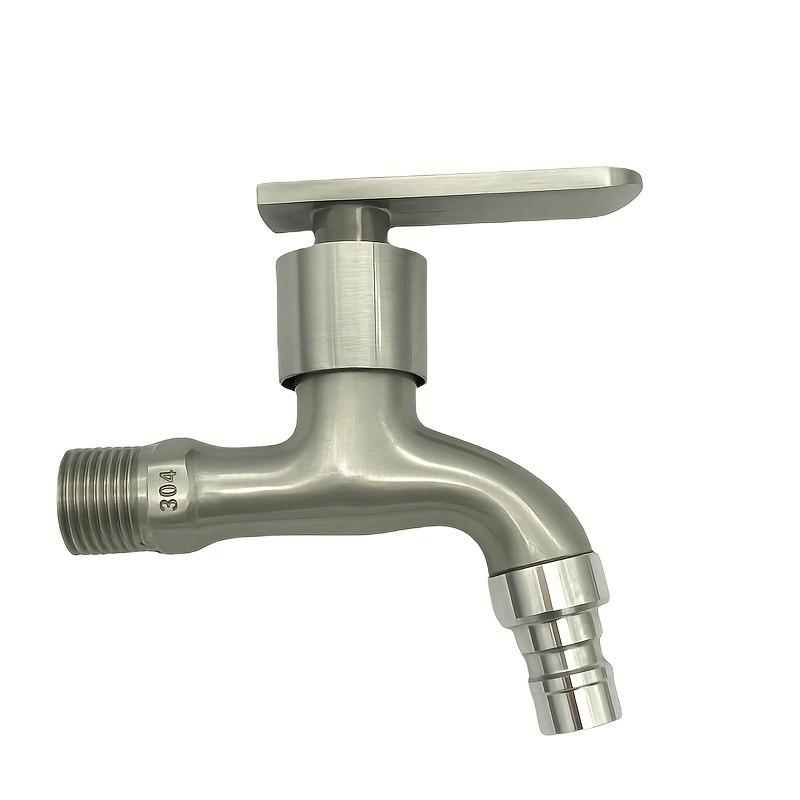 304 Stainless Steel Faucet, Washing Machine Connection Faucet, for Home Kitchen Bathroom Stainless Steel Faucet, Single-Hole Installation