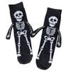 Creative Embroidery Skeleton Hand Design Cotton Halloween Ankle Socks Unisex Comfortable Casual Wear Party Accessory