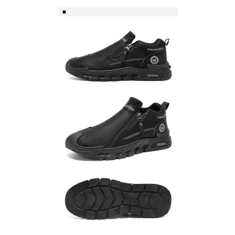 Chaussures de Travail Antidérapantes à Fermeture Éclair pour Homme Printemps Chaussures Décontractées Sportives Utilitaires Baskets