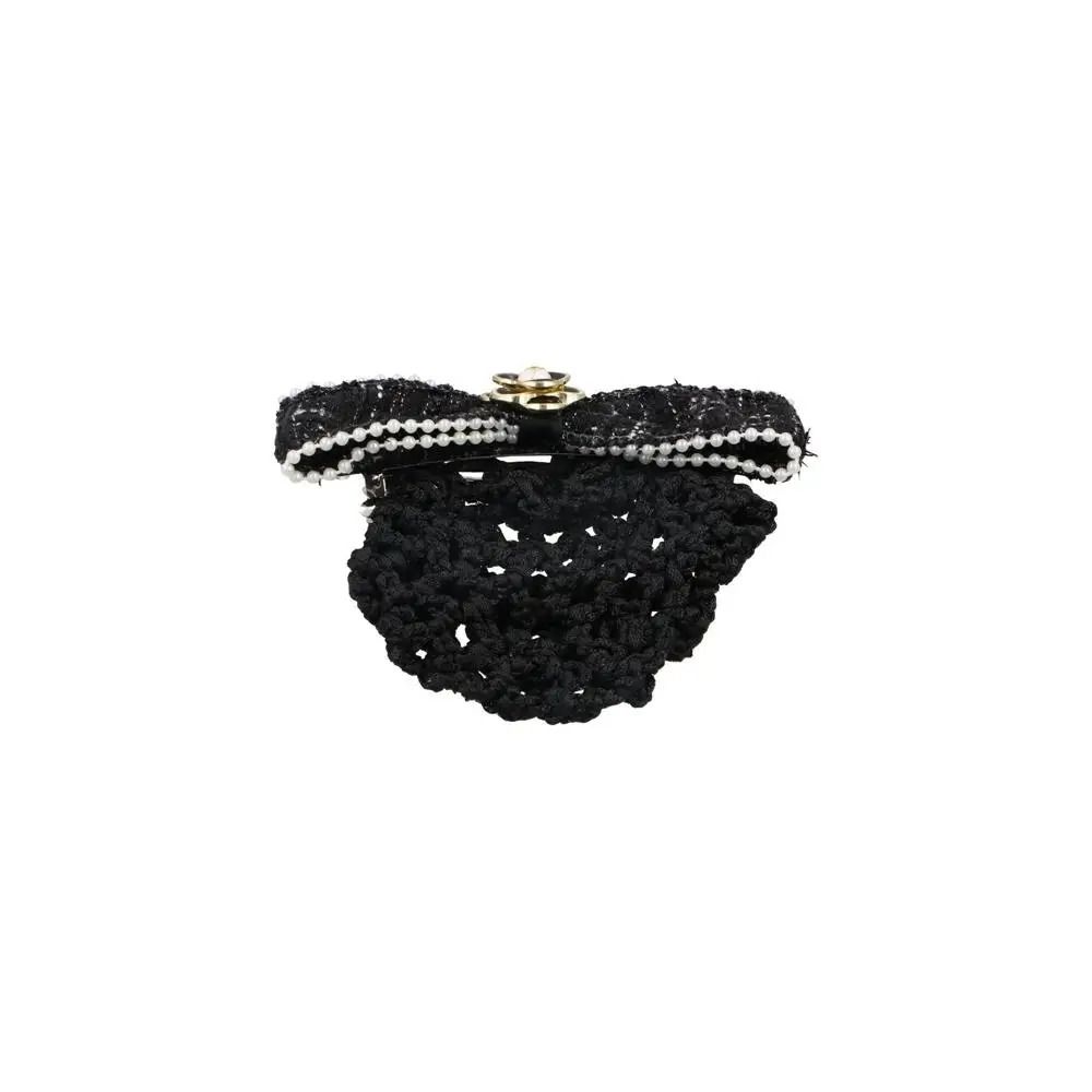 1Pcs Queen Memorial Mesh Flower Bowknot Bun Snood Black Headwear Net Crochet Bow Fine/Loose Mesh Funerals Accessories