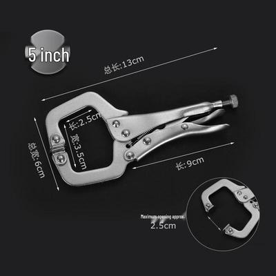 OIMG 5-inch Flat-Head C-Clamp Locking Pliers