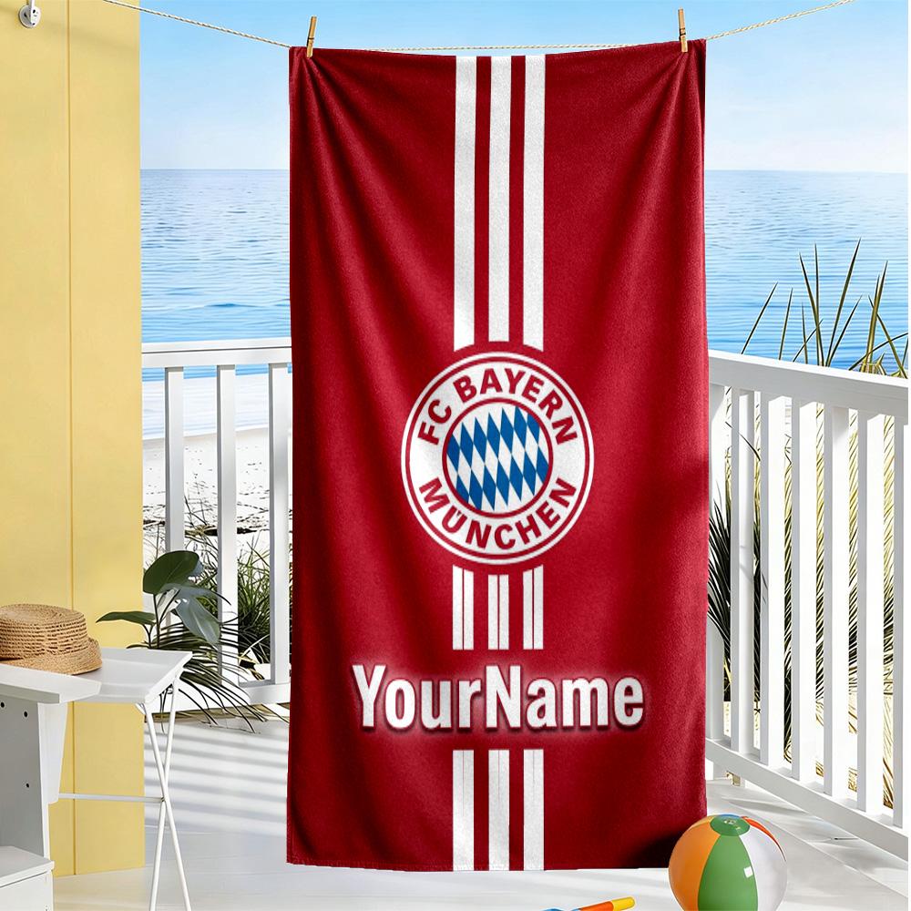 Bayern Munich Customize Your Name Beach Towel Super Soft Microfiber Quickdry Fabric Suitable for Sports Travel Swimming Yoga Bathroom Beach And Pool