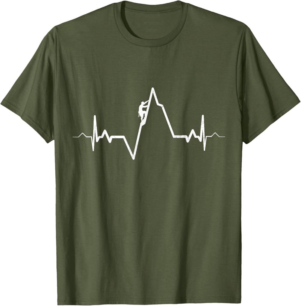 Climbing T-Shirt Heartbeat Rock Mountain Bouldering Gift T-Shirt