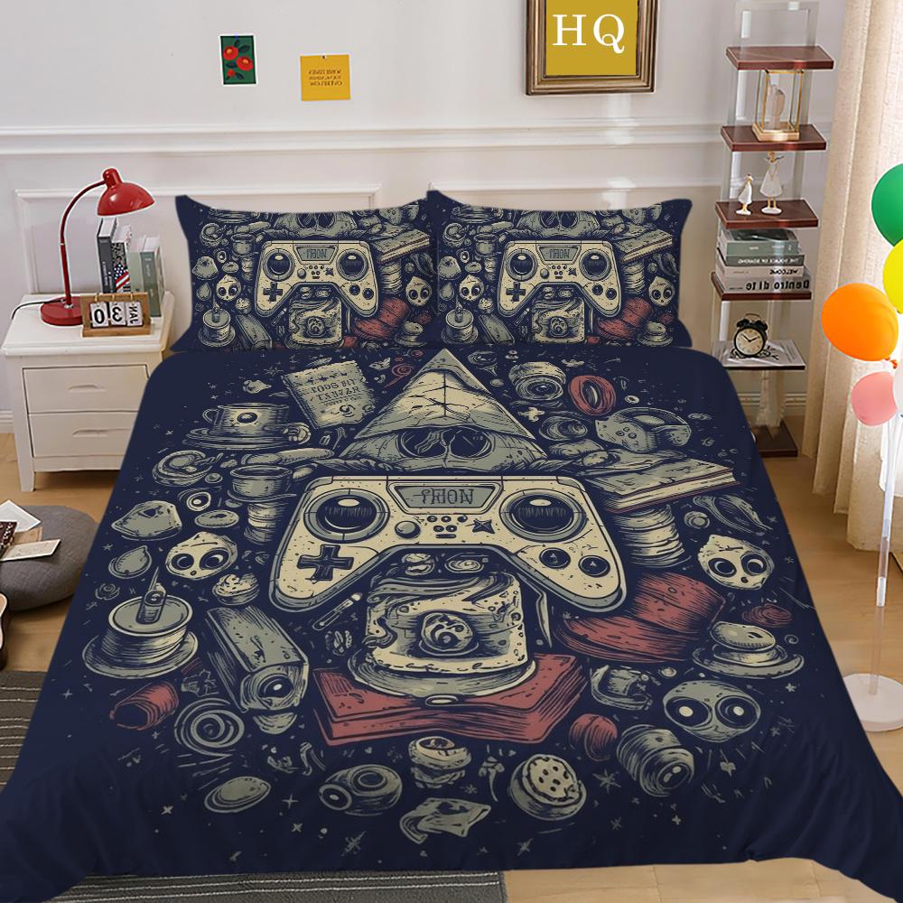 Fashion Bed Cover 3D Printed Homes Bedding Set Game Style Home Textiles Queen Size Polyester Comfortable Home Bedclothes