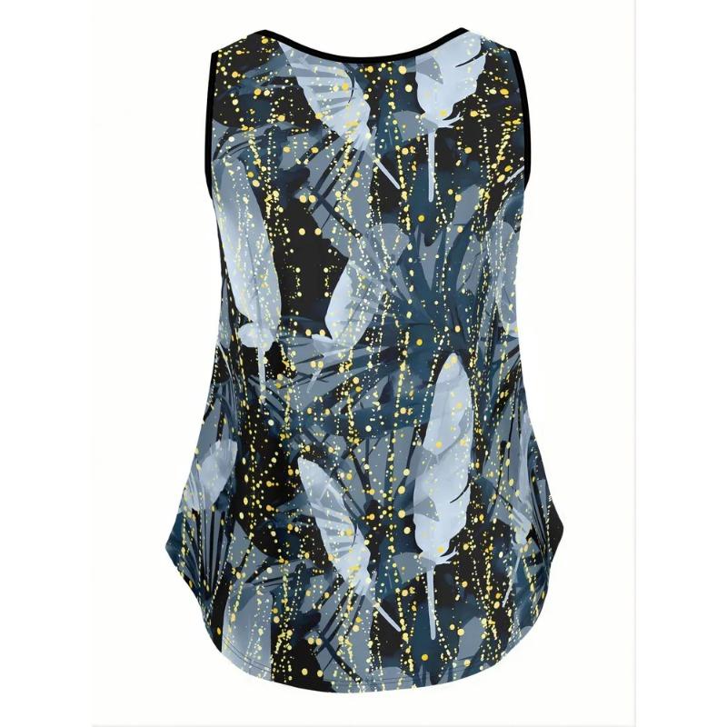 Summer Women's Sleeveless Colorful  Vest Comfortable Soft Leisure Loose Fashionable Versatile Vest