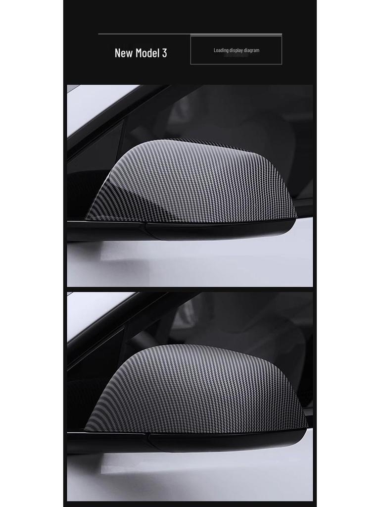 Carbon Fiber Pattern Rearview Mirror Cover for Tesla Model Y/3