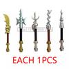 MOC Military Building Blocks Medieval Soldiers Knight Figures Weapons Accessories Witc Hat Helmet Shield Spear DIY Brick Toy T10