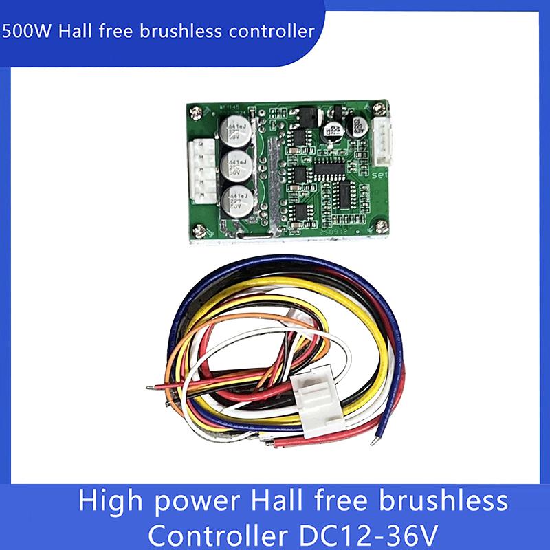 

500 Вт постійного струму, 12-36 В, безщітковий контролер швидкості двигуна, бездротова плата драйвера двигуна, висока потужність, модуль регулятора швидкості вперед, назад onesize