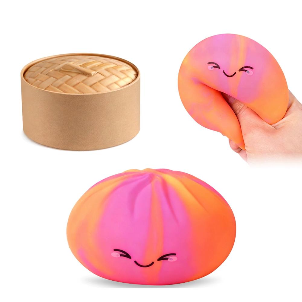 2026 New Glitter Dumpling Squishies Toy Bun Baozi Dumpling Mystery Box Colorful Food Squishy Sensory Anti Stress Squeeze Balls