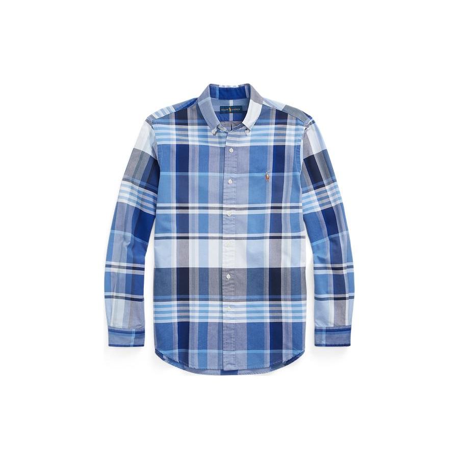

Polo Ralph Lauren SS22 Classic Fit Oxford Plaid Shirt Long Sleeve Men shirts Blue MNPOWOV16821980-400 XS