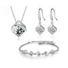 5 Style 925 Sterling Silver Jewelry Sets Zircon Square Cube Necklace +Earrings +Bracelet for Women Gift