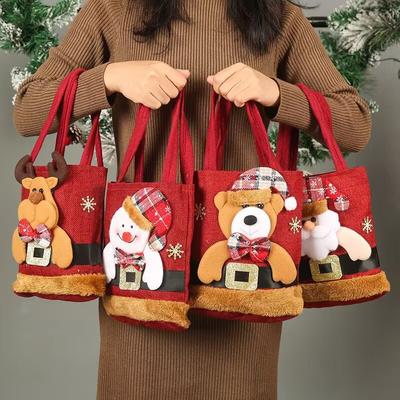 Weihnachtsgeschenkbeutel, Handtaschen, Tragetaschen, Süßigkeitenbeutel, Schneemann, Bär, Geschenkbeutel, Aufbewahrungsbeutel, Weihnachtsdekoration