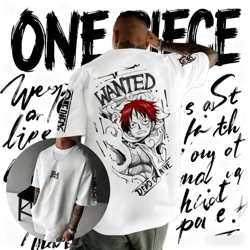 2026 Summer One Piece Animation Brand 100Cotton Monkey D Luffy Printed Tshirt for Unisex Short Sleeve Loose Casual Comfort