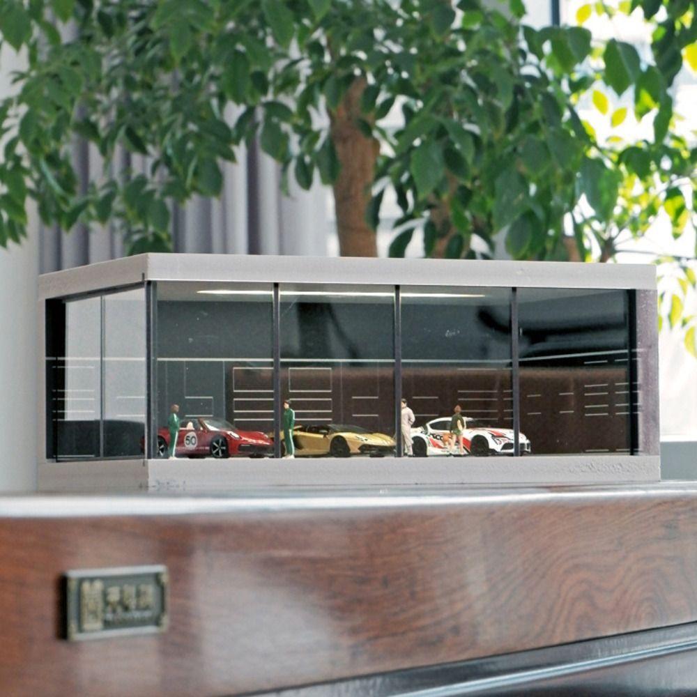 Simulate Garage Scene Model Exhibition Hall Miniature Car Garage Car Model Showroom  Boys Gift