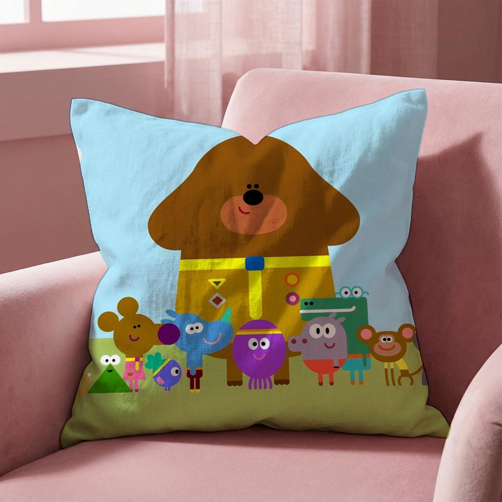 Cartoon H-Hey Duggees Cute Cushion Cover Multi-Scene Pillow Cover for Home & Car - Reversible, Soft & Durable for Daily Use