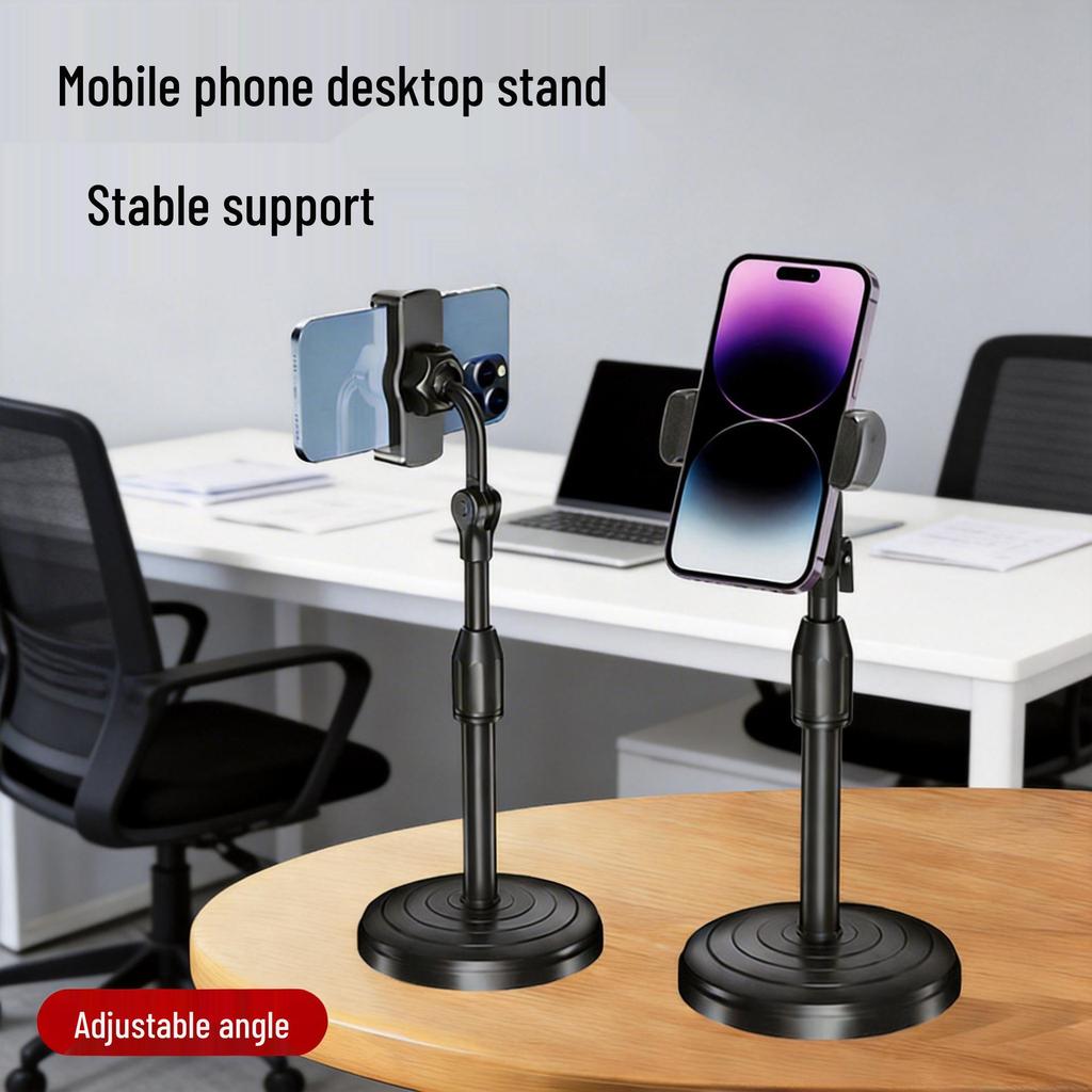 Portable Desktop Phone Holder with Retractable Base for Hands-Free Selfies and Binge-Watching