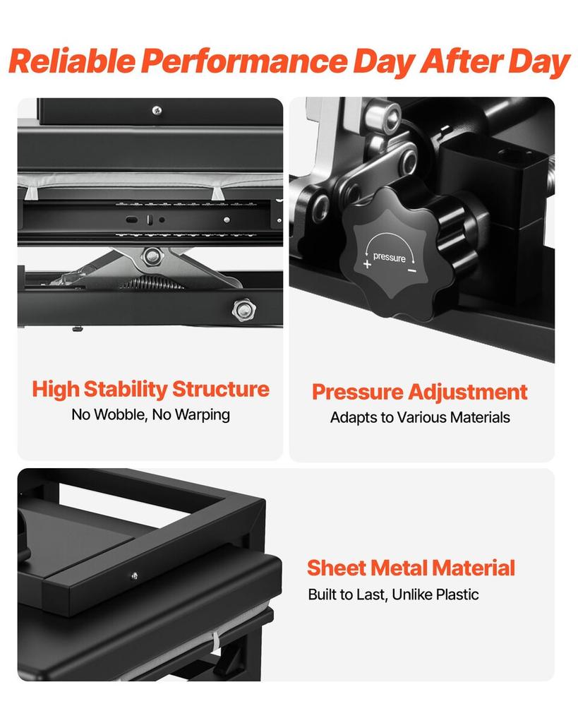 Hybrid Heat Press, 380 X 380 Mm, 8-in-1 Multifunction, Heat Up Fast and Even, All-New Patented Design, Easy To Control, Sublimation Press Machine for