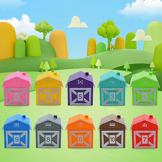 5/10Pcs Farm Animal Toy Number Learning Counting Matching Sorting Fine Motor Game