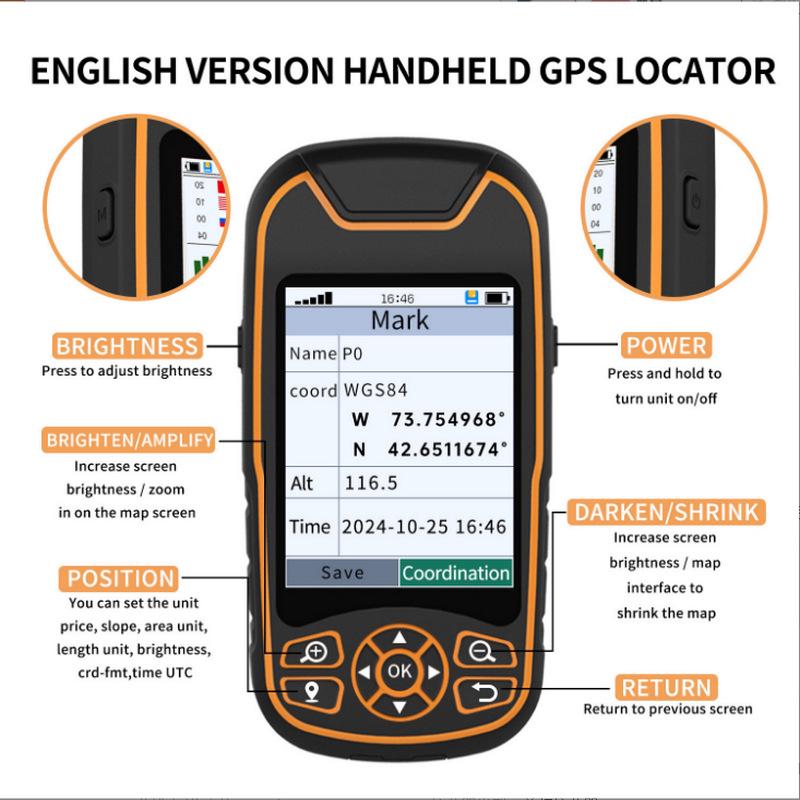 Zhuolin A8 Handheld GPS Locator - English Version, Outdoor Navigator & Latitude/Longitude Measurer English Version