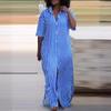 Women's Summer V-Neck Striped Shirt Dress - Loose Fit, Hot Style