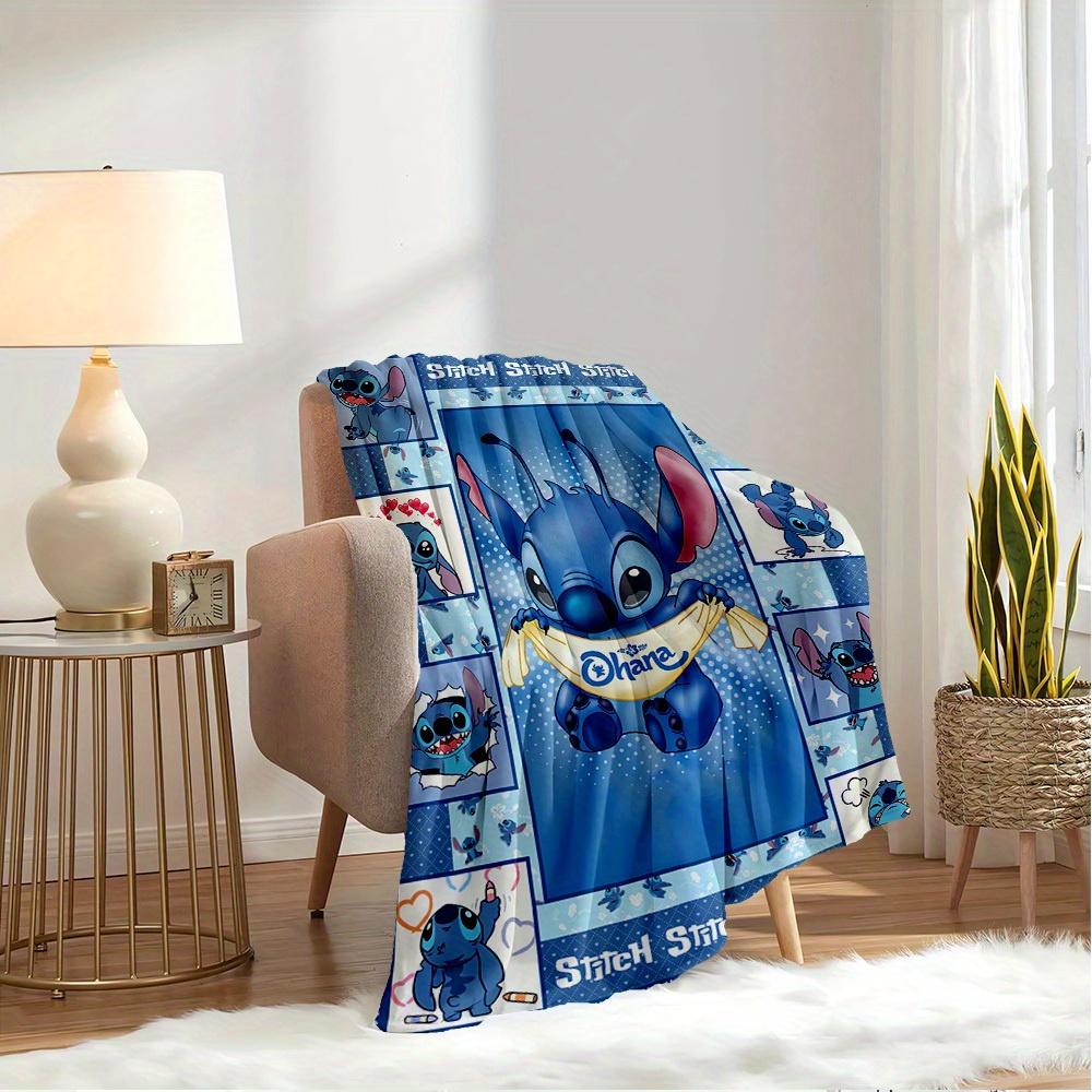 1pc Velvet Stitch Ohana Blanket - Cute Cartoon Bedding Throw