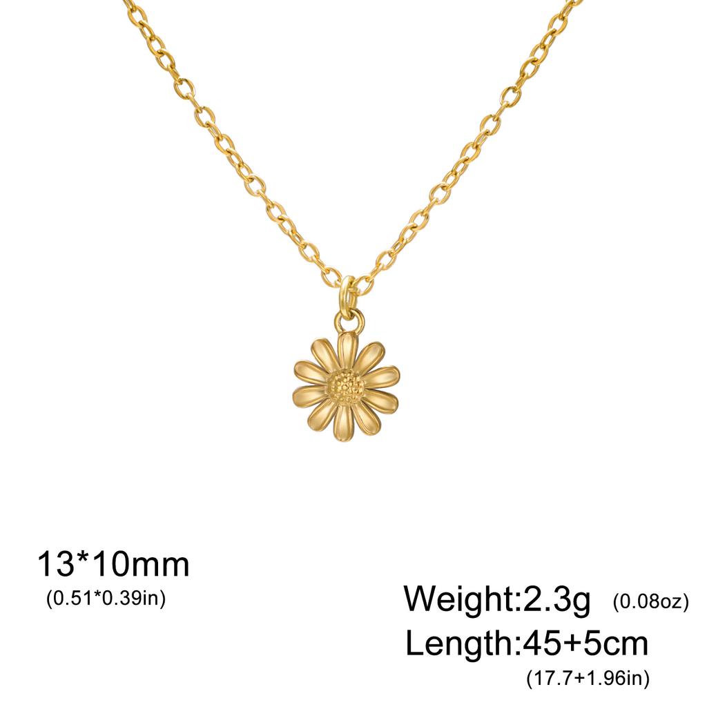 Daisy Sunflower Pendant Necklace Floral Jewelry Gift For Women And Girls