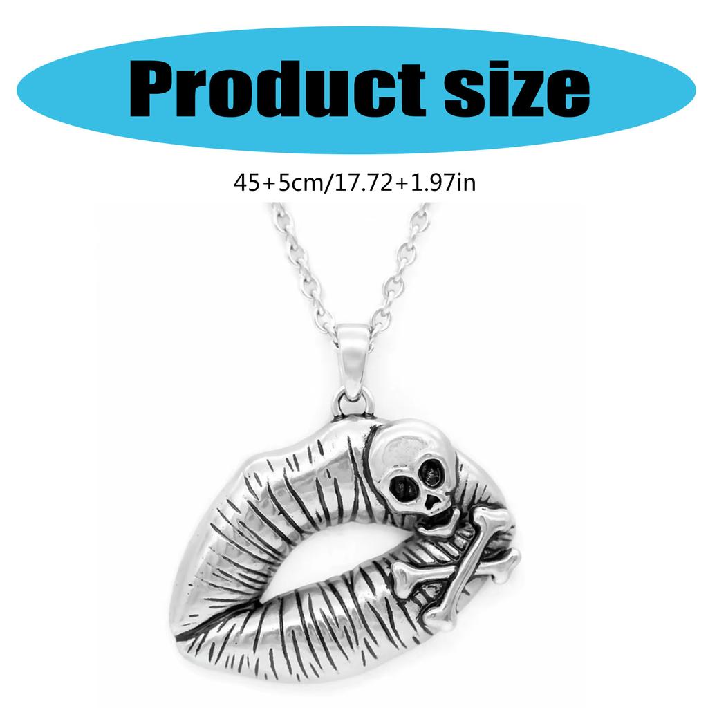 Skull Lips Necklace Alloy Necklace Unique Designs Fashionable Accessories for Trendsetters Seek Distinctive Styles