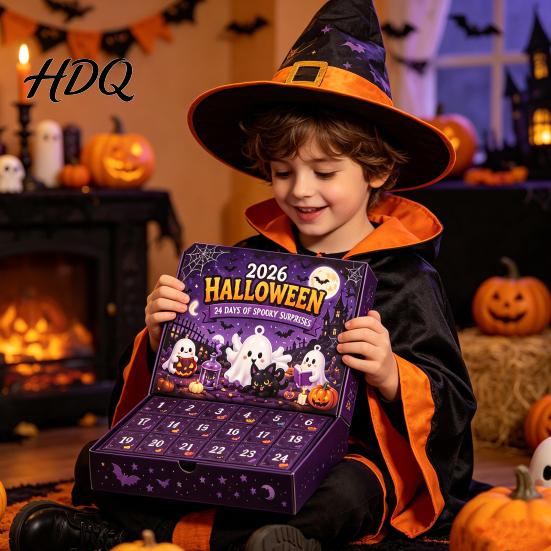 Family Holiday Countdown Toy Halloween Advent Calendar 2026 24 Day Box with Figures Kids Gift Novelty Toys for Kids Spooky Party Favor Collectible