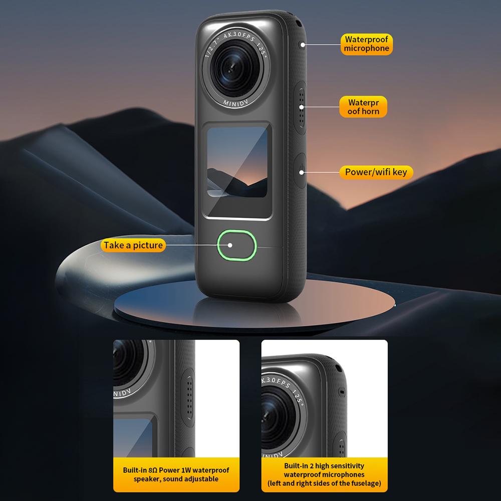 Cámara de acción 4K Cámara deportiva WiFi Lente gran angular de