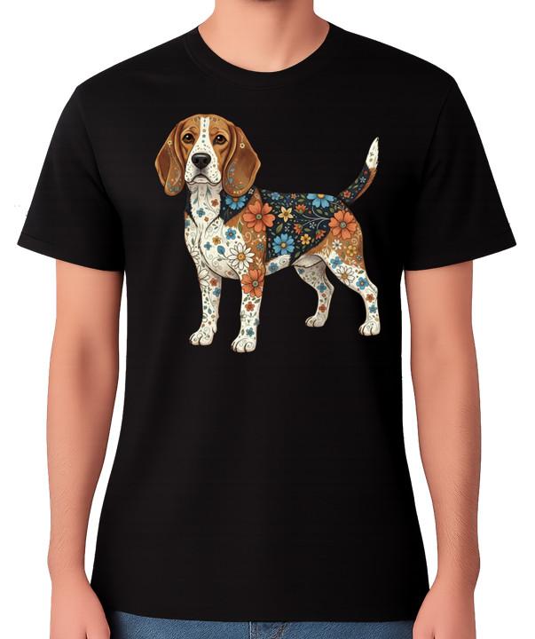 

Floral Beagle Dog Art T-Shirt Colourful Pet Lover Gift Unisex Tee 5XL різнокольоровий