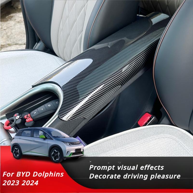 For BYD Dolphins Armrest Box Cover Sticker ABS Interior Decoration Center Console Rear Anti Kick Protective Sleeve Accessories