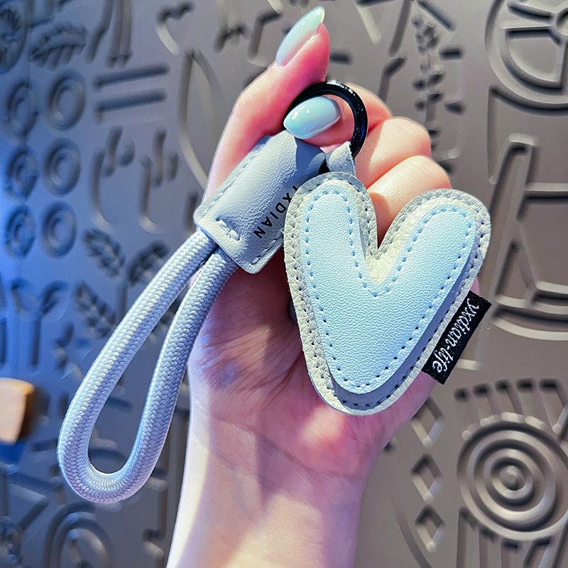 Creative Exquisite 26 English Letter Keychain Pu Leather Bag Hanging Charms Alphabet Keyring Ornaments Lucky Pendant Couple Gift