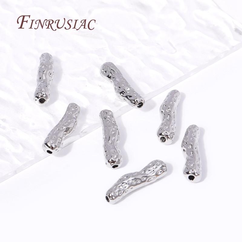 18K Gold Plated Brass Hollow Tube Bead Spacer Beads Supplies For Needlework Natural Stones Jewelry Making DIY Beadwork Accessory