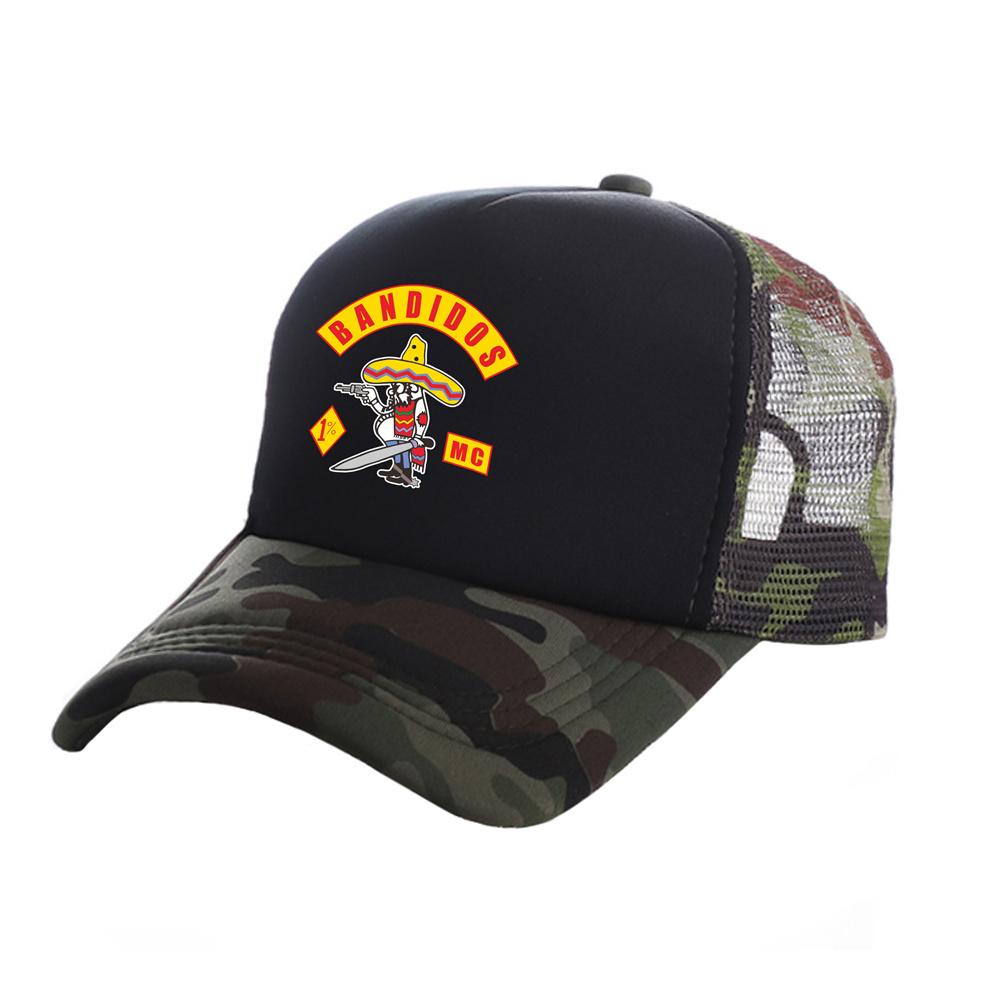 Bandidos MC Trucker Caps Unisex Baseball Caps Cool Summer Mesh Net Hat Snapback Hats