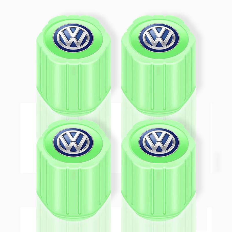 ZDFVU1 4Pcs Car Tire Valve Caps Luminous Valve Stem Caps Car Styling for VW CC Golf 6 7 GTI Tiguan Passat B5 B6 B7 Jetta
