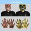 Gruseliges Totenkopf-Latex-Masken- und Handschuh-Set für Halloween-Kostümpartys und DIY-Spaß