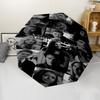 Parapluie Automatique Imprimé The Vampire Diaries, Structure en Fer à 8 Baleines, Poignée en Plastique, Convient pour les Voyages en Plein Air et le Quotidien, Cadeau Idéal