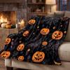 Halloween Flannel Throw Blanket for Couch, Sofa, Bed, Cozy Fall Home Decor