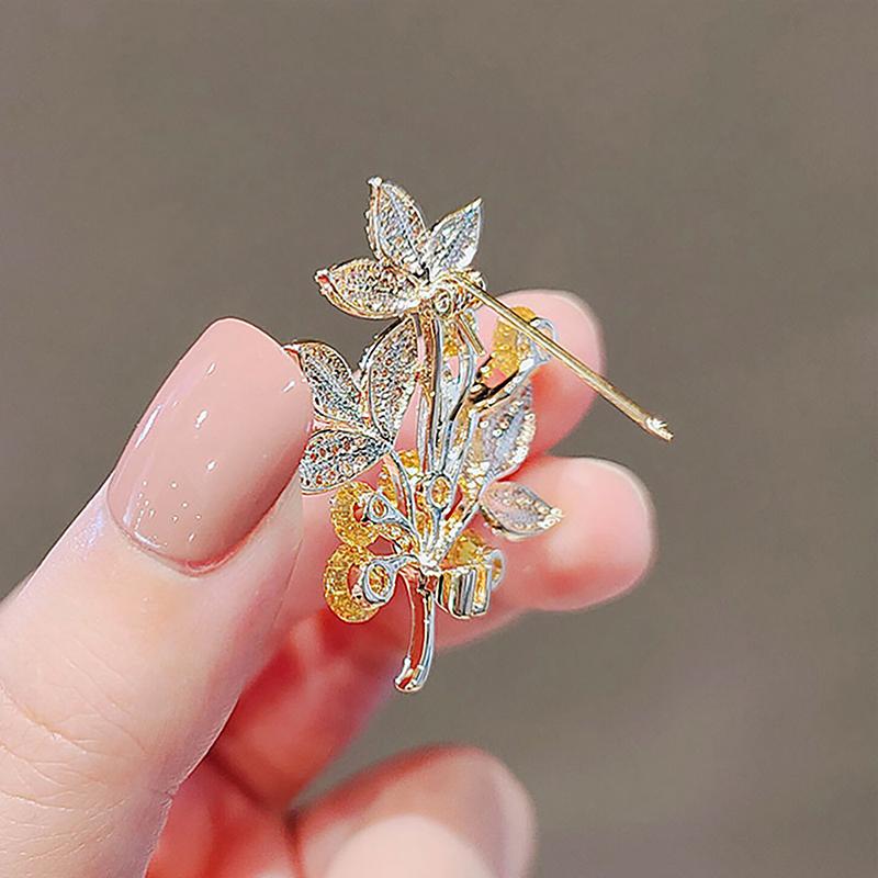 Autumn Winter Coat Yellow Lucky Tree Brooch Elegant Fashion Pins For Women Safe Pin Clothing Clip Badge Dress Buckle Jewelry