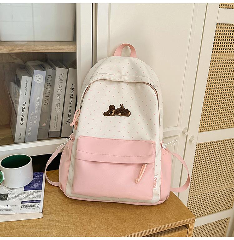 Student Color Block Schoolbag Women's Large Capacity Backpack