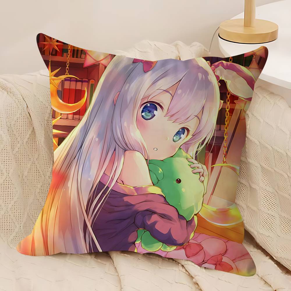 Anime I-Izumi S-Sagiri Decorative Room Aesthetics Pillow Case Home Decor Bedroom Sofa Bed Couch Pillow Cover 45x45