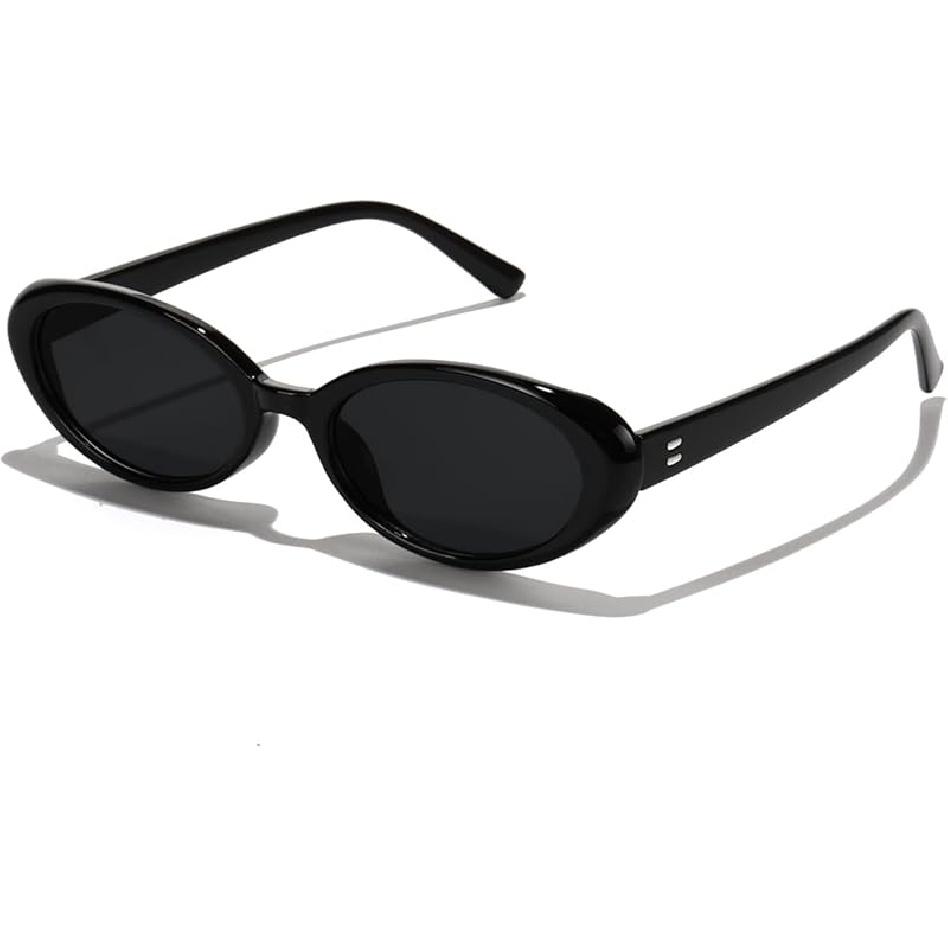 Oval Sunglasses for Women Men Fashion Small 90s Style Sun Glasses UV400 чёрный