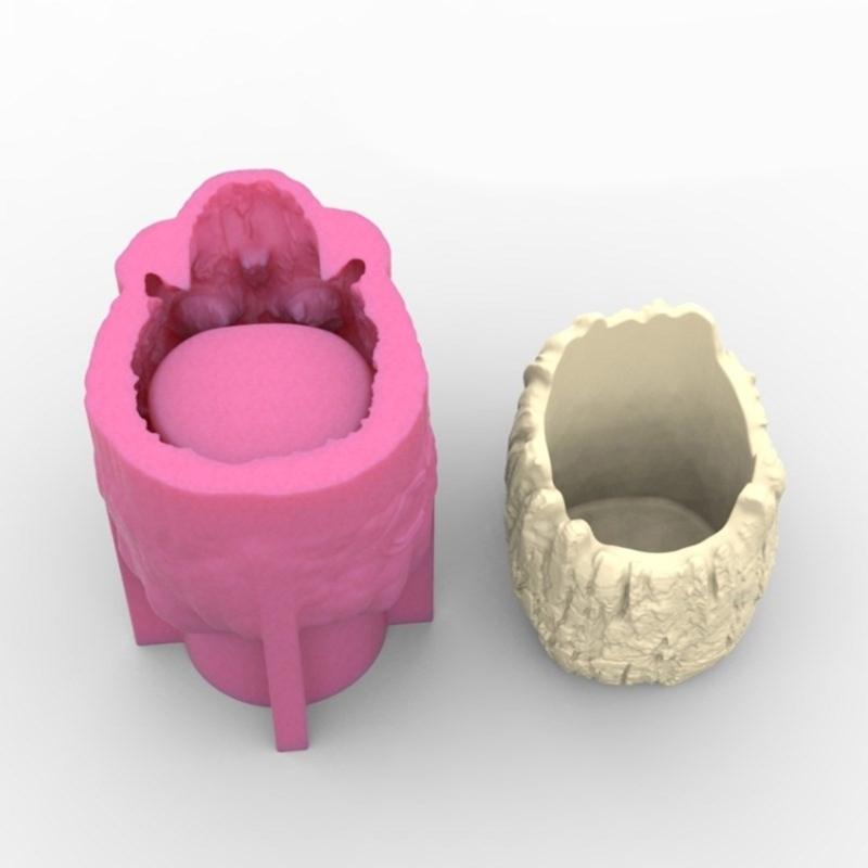 Silicone Skull Shape Planter Ornament Mold for Crafting Resin Art Suitable for Home Decoration and Office Displays