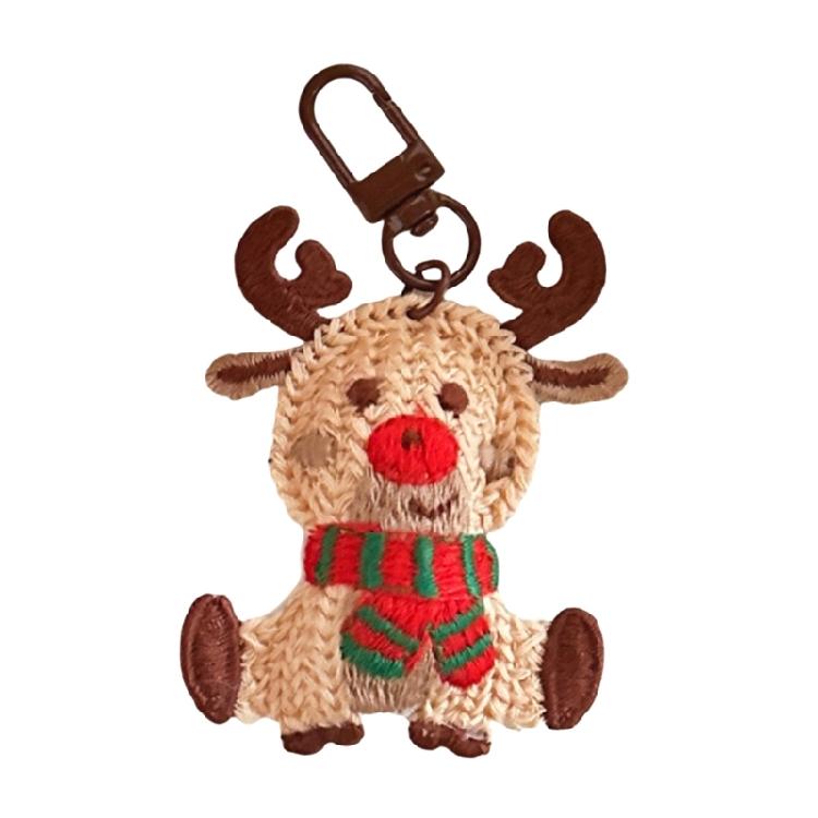 Plush Weaving Christmas Ornaments Bag Keychains Fashion Hanging Decorative for Family Gatherings