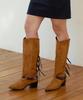 Cesti Romantische Vintage Wildleder Langstiefel (Bräunen)
