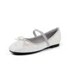 Fashion Round Toe Silver Glitter Flat Shoes Woman Elastic Band Bowtie Ballet Flats Bling Bling Flat Heel Mocasines Women Slip On Loafers