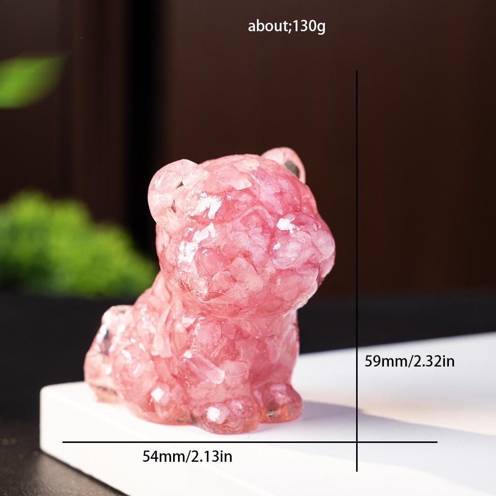 Resin Tiger Figurine Home Decor With Natural Crystal For Living Room Display