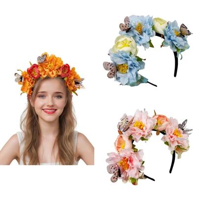 1 szt. Portrety ślubne, Opaski do włosów, Sztuczne kwiaty, Motyle, Ozdoby głowy, Impreza, Tiary, Halloween, Przebieranki, Święto, Prezenty