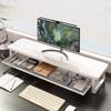 Rotatable Plastic Monitor Riser with Drawer - Ergonomic Desk Storage and Neck Protection